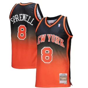 Ideal Moderno Latrell Sprewell New York Knicks 1998/99 Hardwood Classics Fadeaway Swingman Player Jersey Orange/Black
