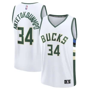 Ideal Sofisticado Lujoso Giannis Antetokounmpo Milwaukee Bucks Fast Break Replica Player Jersey Association Edition White