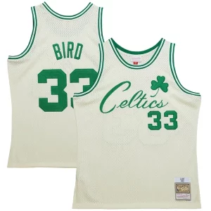 Increíble Hermoso Larry Bird Boston Celtics Chainstitch Swingman Jersey Cream