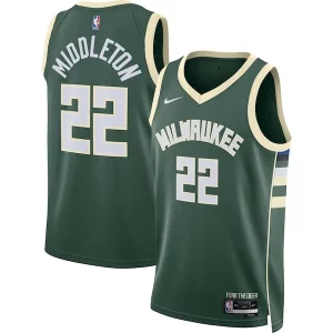Increíble Khris Middleton Milwaukee Bucks Nike Unisex Swingman Jersey Icon Edition Hunter Green