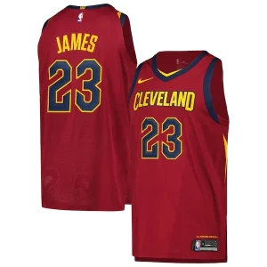 Increíble LeBron James Cleveland Cavaliers Nike Authentic Player Jersey Icon Edition Wine