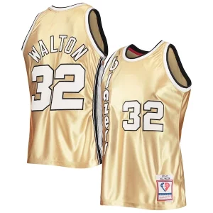 Increíble Lujoso Hermoso Bill Walton Portland Trail Blazers 75th Anniversary 1976/77 Hardwood Classics Swingman Jersey Gold