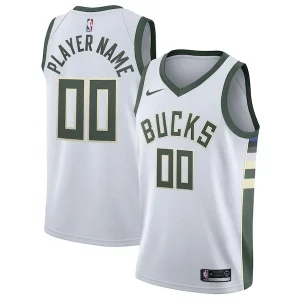 Increíble Milwaukee Bucks Nike 2020/21 Swingman Custom Jersey Association Edition White