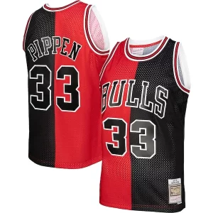 Increíble Práctico Moderno Scottie Pippen Chicago Bulls Hardwood Classics 1997/98 Split Swingman Jersey Red/Black