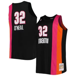 Increíble Shaquille O'Neal Miami Heat Big & Tall Hardwood Classics 2005/06 Swingman Jersey Black