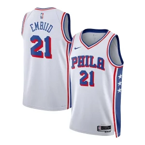 Increíble Único Resistente Joel Embiid Philadelphia 76ers Nike Unisex Swingman Jersey Association Edition White/Royal