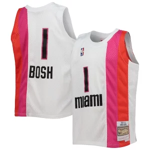 Lujoso Chris Bosh Miami Heat Youth 2011/12 Hardwood Classics Swingman Jersey White