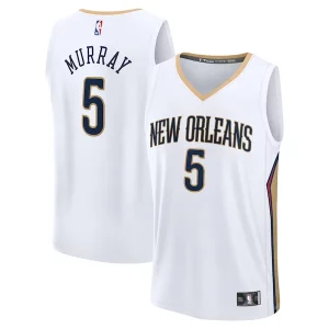 Genial Dejounte Murray New Orleans Pelicans Fast Break Replica Player Jersey Association Edition White