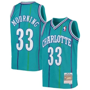 Lujoso Encantador Chulo Alonzo Mourning Charlotte Hornets Youth 1992/93 Hardwood Classics Swingman Jersey Teal