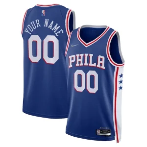 Lujoso Encantador Clásico Philadelphia 76ers Nike 2021/22 Diamond Swingman Custom Jersey Icon Edition Royal
