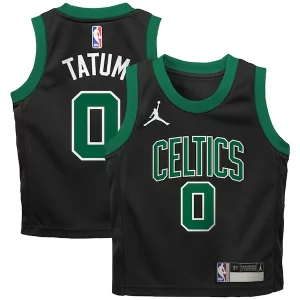 Lujoso Fantástico Bonito Jayson Tatum Boston Celtics Jordan Brand Preschool 2022/23 Replica Jersey Statement Edition Black