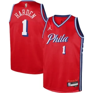 Lujoso Hermoso James Harden Philadelphia 76ers Jordan Brand Youth Swingman Jersey Statement Edition Red