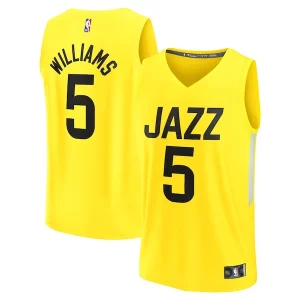 Lujoso Original Cody Williams Utah Jazz Youth 2024 NBA Draft Fast Break Player Jersey Icon Edition Yellow