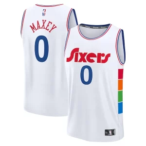 Moderno Hermoso Clásico Tyrese Maxey Philadelphia 76ers 2024/25 Fast Break Player Jersey City Edition White