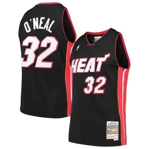 Lujoso Shaquille O'Neal Miami Heat Hardwood Classics Swingman Jersey Black