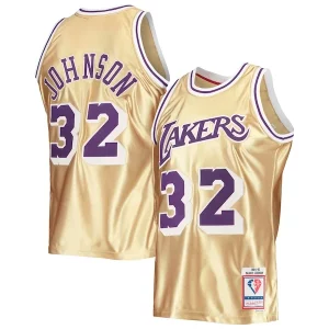 Lujoso Versátil Magic Johnson Los Angeles Lakers 75th Anniversary 1984/85 Hardwood Classics Swingman Jersey Gold