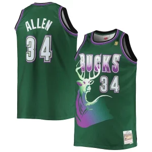Magnífico Bonito Ideal Ray Allen Milwaukee Bucks Big & Tall 1996/97 Hardwood Classics Swingman Jersey Hunter Green