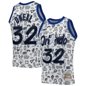 Magnífico Robusto Shaquille O'Neal Orlando Magic 1994/95 Hardwood Classics Doodle Swingman Player Jersey White