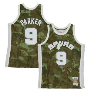 Magnífico Tony Parker San Antonio Spurs Hardwood Classics 2000/01 Ghost Green Swingman Jersey Camo