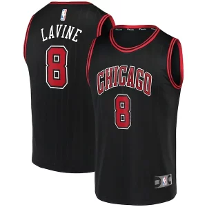 Magnífico Zach LaVine Chicago Bulls Fast Break Team Replica Jersey Black Statement Edition
