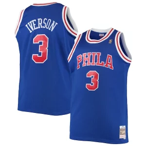 Maravilloso Allen Iverson Philadelphia 76ers 1996/97 Big & Tall Hardwood Classics Swingman Jersey Royal/Black/Red/White
