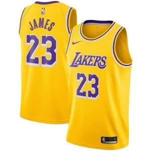 Maravilloso Delicioso LeBron James Los Angeles Lakers Nike Swingman Player Jersey Gold Icon Edition