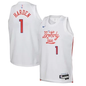 Maravilloso Robusto James Harden Philadelphia 76ers Nike Youth 2022/23 Swingman Jersey City Edition White