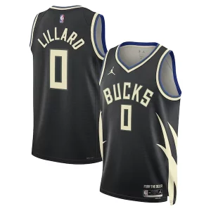 Moderno Damian Lillard Milwaukee Bucks Jordan Brand Unisex Swingman Player Jersey Statement Edition Black