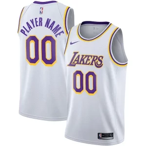 Moderno Encantador Delicioso Los Angeles Lakers Nike 2020/21 Swingman Custom Jersey Association Edition White