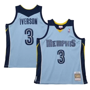 Moderno Estupendo Encantador Allen Iverson Memphis Grizzlies 2009/10 Hardwood Classics Swingman Jersey Light Blue
