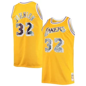 Moderno Fácil de llevar Magic Johnson Los Angeles Lakers Big & Tall 1984/85 NBA 75th Anniversary Diamond Swingman Jersey Gold