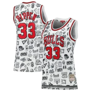 Moderno Scottie Pippen Chicago Bulls Women's 1997 Doodle Swingman Jersey White