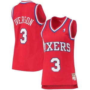 Original Allen Iverson Philadelphia 76ers Women's 2002/03 Hardwood Classics Swingman Jersey Red