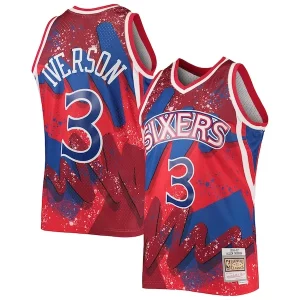 Original Chulo Allen Iverson Philadelphia 76ers Hardwood Classics 1996/97 Hyper Hoops Swingman Jersey Red