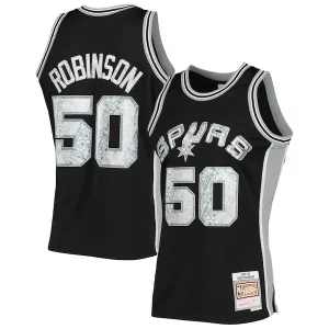 Original Estupendo Magnífico David Robinson San Antonio Spurs 1998/99 Hardwood Classics NBA 75th Anniversary Diamond Swingman Jersey Black