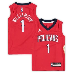 Original Fácil de llevar Elegante Zion Williamson New Orleans Pelicans Jordan Brand Preschool 2020/21 Fast Break Replica Jersey Statement Edition Red