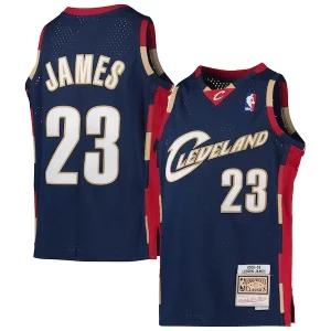 Original Resistente Delicioso LeBron James Cleveland Cavaliers Youth 2008 09 Hardwood Classics Swingman Jersey Navy