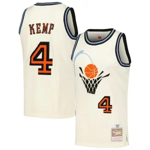 Original Shawn Kemp Cleveland Cavaliers Chainstitch Swingman Jersey Cream