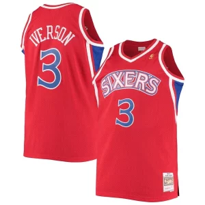 Perfecto Allen Iverson Philadelphia 76ers 1996/97 Big & Tall Hardwood Classics Swingman Jersey Red/Black/Royal/White