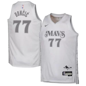 Perfecto Comodo Clásico Luka Dončić Dallas Mavericks Nike Youth 2024/25 Swingman Player Jersey City Edition White