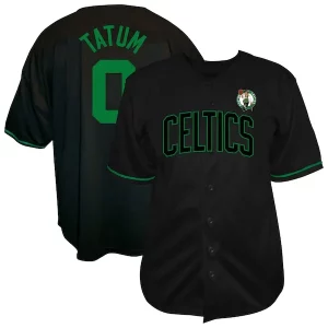 Perfecto Jayson Tatum Boston Celtics Profile Big & Tall Name & Number Button Up Jersey Black