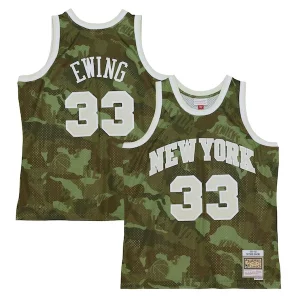 Perfecto Patrick Ewing New York Knicks Hardwood Classics 1991/92 Ghost Green Swingman Jersey Camo