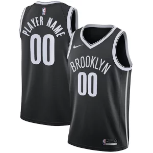 Práctico Brooklyn Nets Nike Swingman Custom Jersey Black Icon Edition