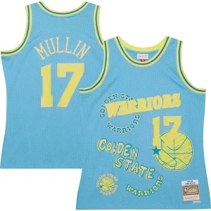Práctico Chris Mullin Golden State Warriors 1993/94 Swingman Sidewalk Sketch Jersey Light Blue
