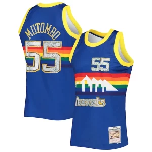 Práctico Chulo Maravilloso Dikembe Mutombo Denver Nuggets 1996/97 Hardwood Classics NBA 75th Anniversary Diamond Swingman Jersey Royal
