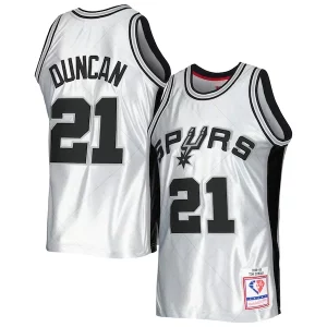 Práctico Fácil de llevar Tim Duncan San Antonio Spurs 1998/99 Hardwood Classics 75th Anniversary Swingman Jersey Platinum
