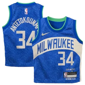Práctico Ideal Magnífico Giannis Antetokounmpo Milwaukee Bucks Nike Toddler Swingman Replica Jersey City Edition Royal