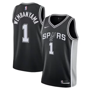 Práctico Versátil Perfecto Victor Wembanyama San Antonio Spurs Nike Youth Swingman Jersey Icon Edition Black