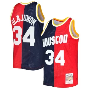 Resistente Atractivo Hakeem Olajuwon Houston Rockets Hardwood Classics 1993/94 Split Swingman Jersey Navy/Red