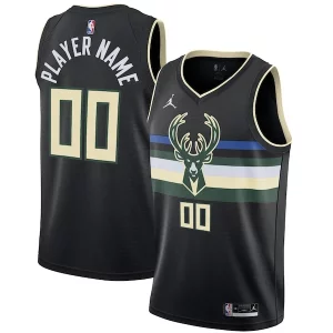 Resistente Atractivo Milwaukee Bucks Jordan Brand Swingman Custom Jersey Statement Edition Black